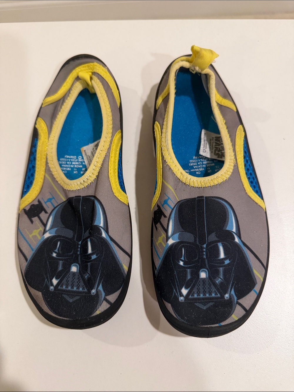 Star Wars Kids Water Shoes with Darth Vader Graphic - Gray, Yellow & Blue